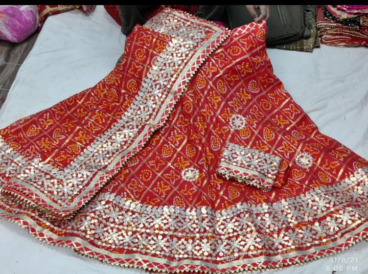 Beautiful Rajasthani Traditional Bandhej Kota Doriya Lehenga Choli