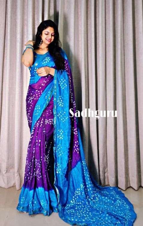 Beautiful Designer Bandhani Saree Kalashree