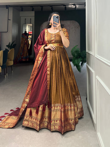 Beautiful Designer Traditional Narayanpet Cotton Gown