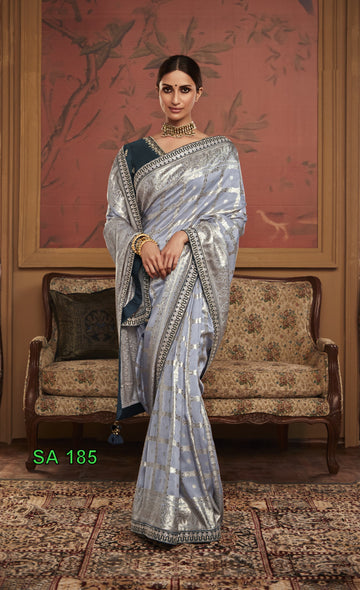 Beautiful Designer Kimora Pure Soft Dola Silk Sindhuri Maharani Silk Wedding Saree 185