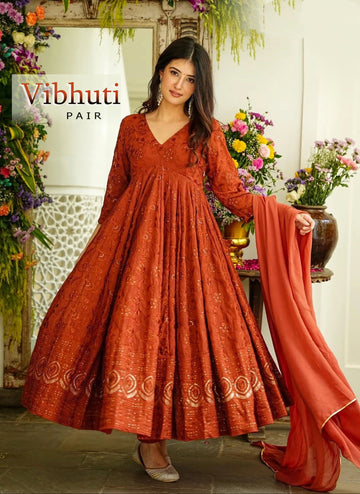 Designer Party Wear Vibhuti Heavy Fancy Pair Gown - Pant & Dupatta