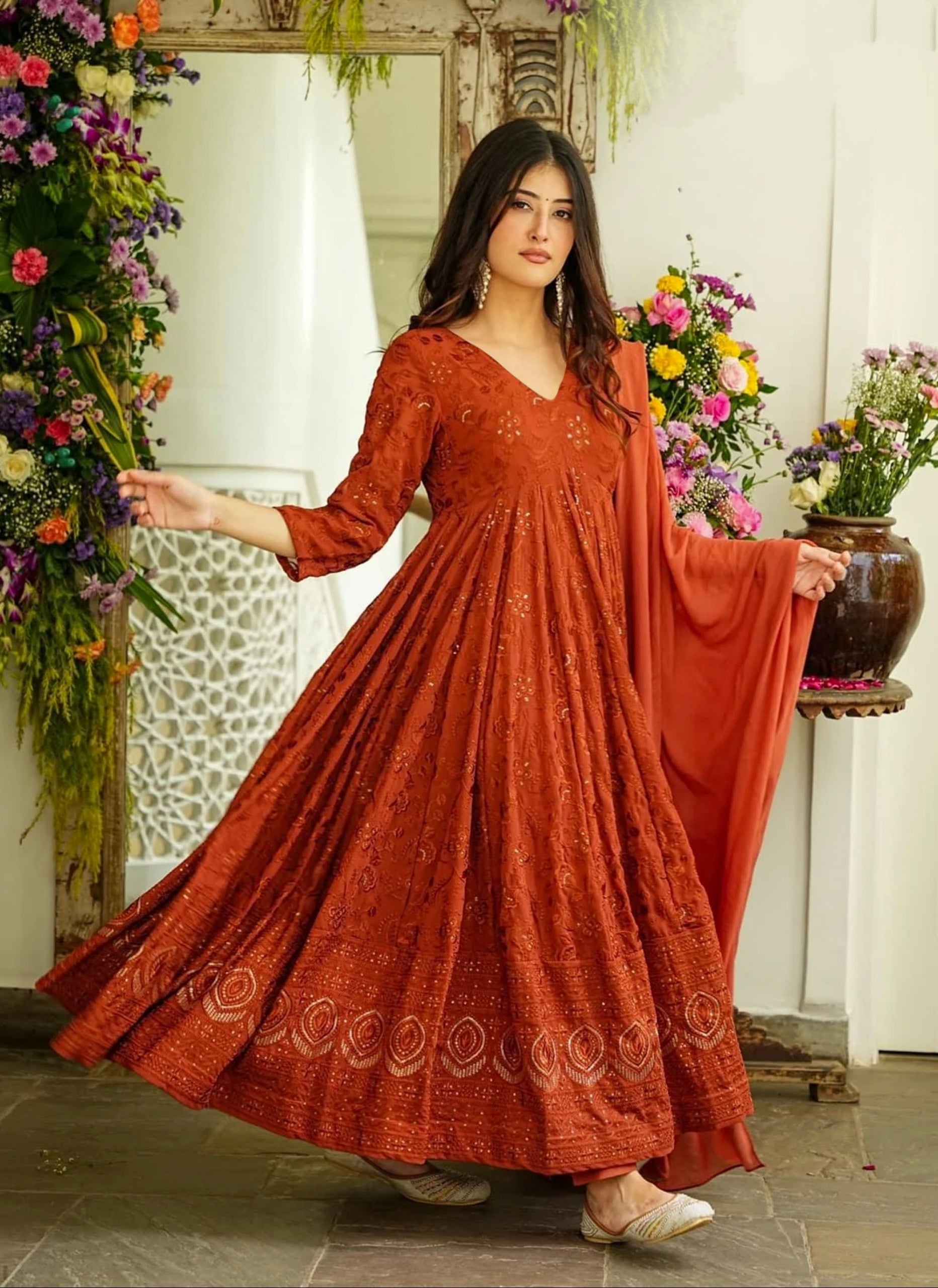 Net Georgette Latest Designer Party Wear Anarkali Suit in wholesale Price  at Rs 4399 in Surat