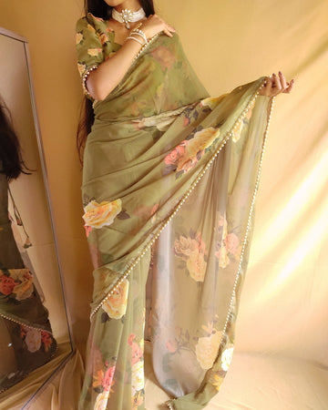 Beautiful Designer Georgette Printed Saree