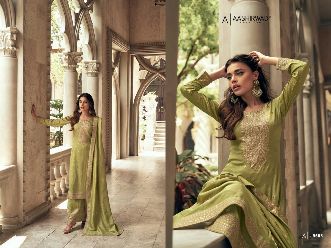 Aashirwad Gulkand Zeeya Designer Silk Salwar Suit