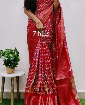 Party Wear Pure Dola Silk with Jequrd Border Saree