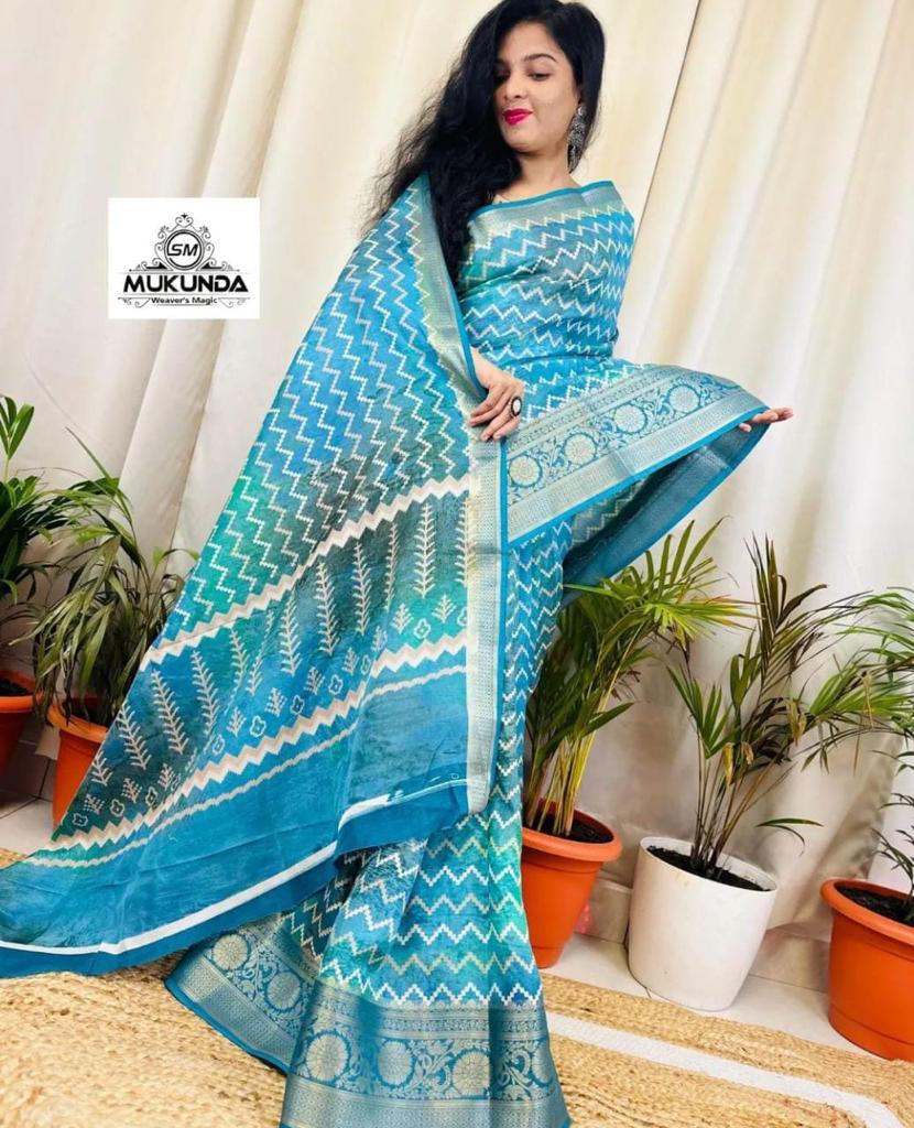 Party Wear Pure Dola Silk with Jequrd Border Saree