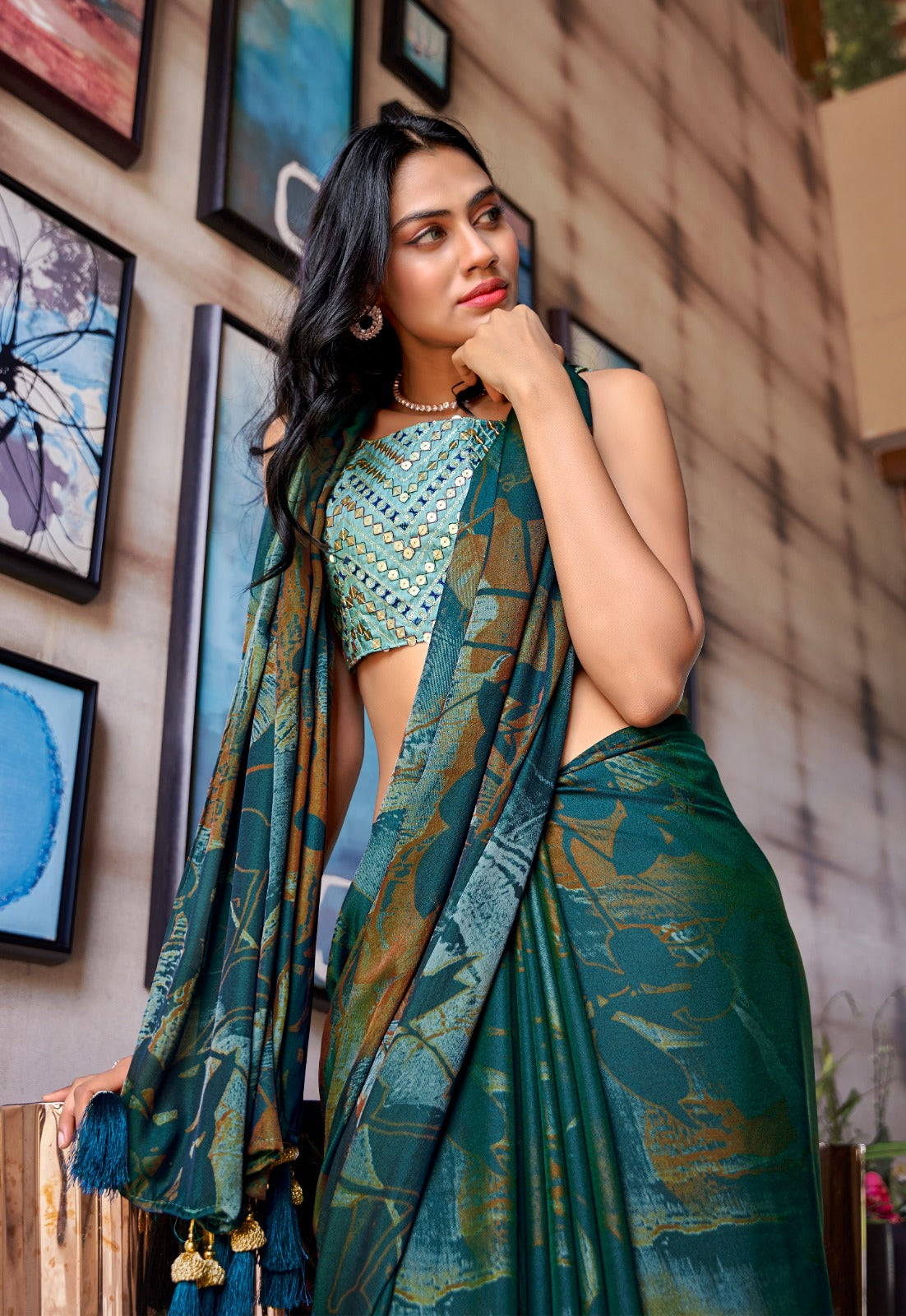 KASHVI CREATIONS LAUNCH ZIVA HAND PRINTED FANCY SAREES COLLECTION LUCACCI