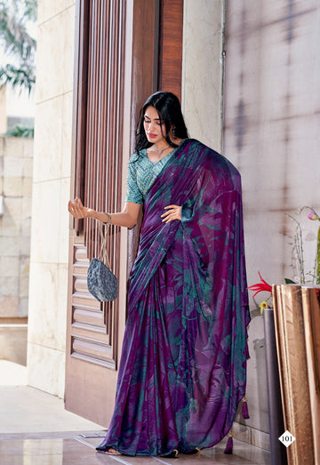 Stavan Shannon Velvet Silk with Printed Fancy Saree collection