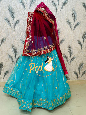 Beautiful Rajasthani Heavy Pure Organza Lehenga Choli