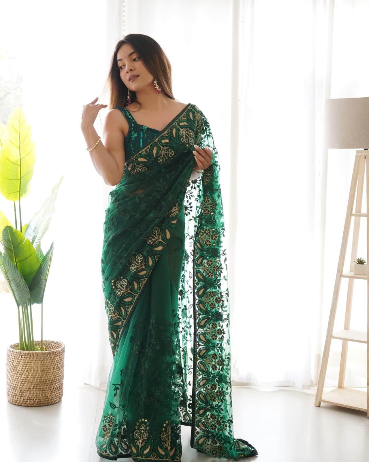 Beautiful Heavy Butterfly Net Saree