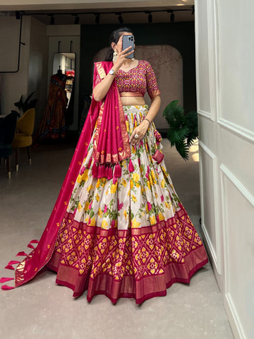 Beautiful Designer Tussar Silk Lehenga Choli Design No 1689