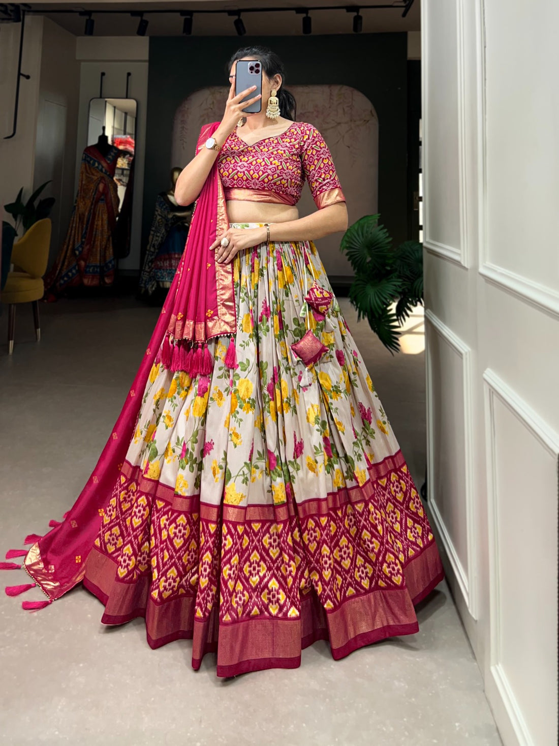 Beautiful Designer Tussar Silk Lehenga Choli Design No 1689