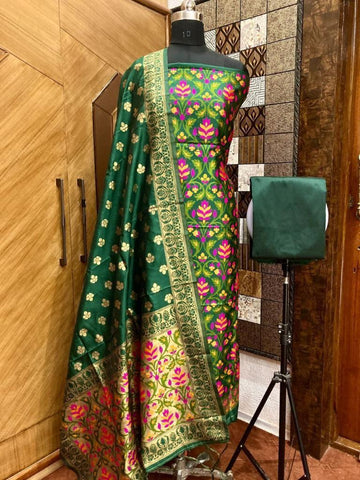 Party Wear Pure Chanderi Banarasi Silk Salwar Suit