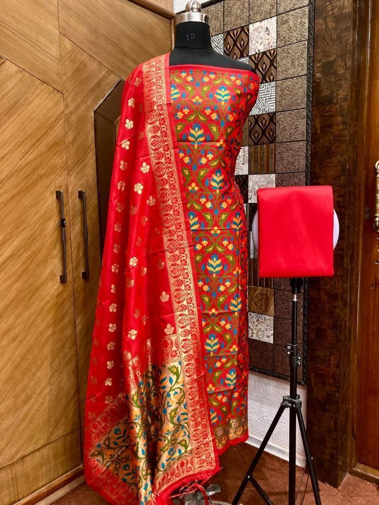 Party Wear Pure Chanderi Banarasi Silk Salwar Suit