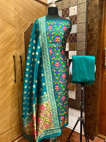 Party Wear Pure Chanderi Banarasi Silk Salwar Suit