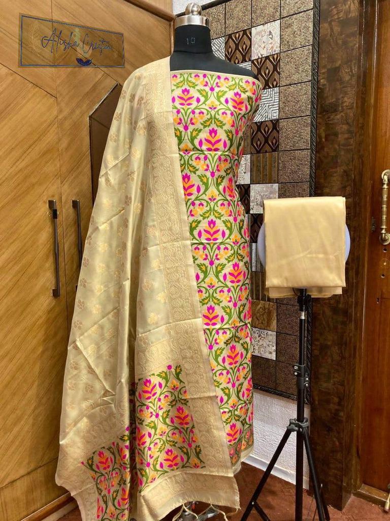 Party Wear Pure Chanderi Banarasi Silk Salwar Suit