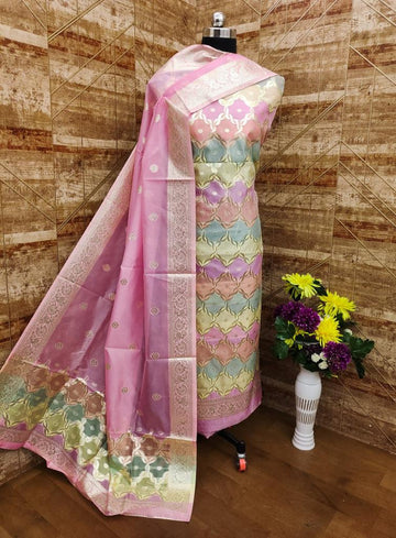 Party Wear Pure Banarasi Organza Suit Collection