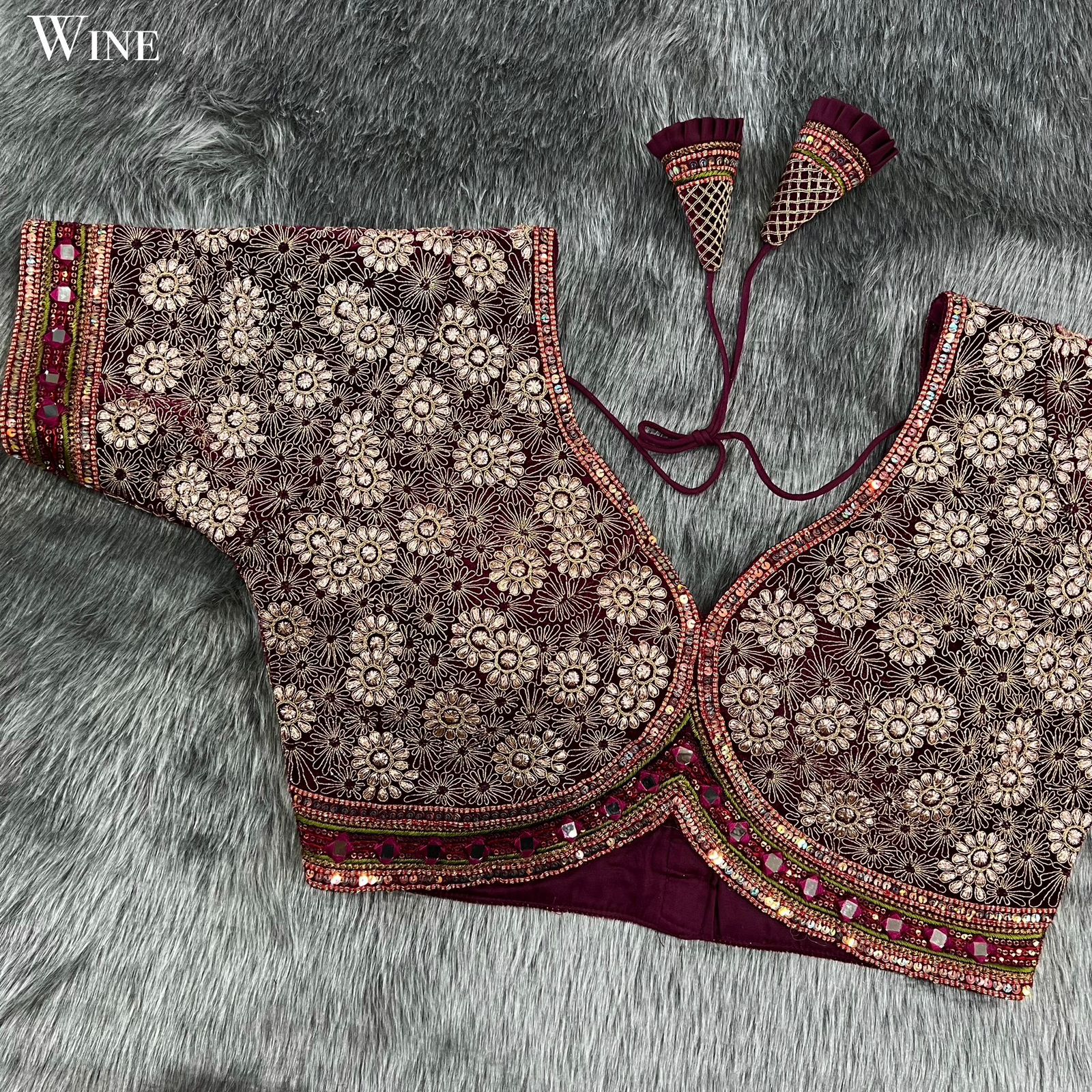 Party Wear Designer Sabyasachi Style Velvet Work Blouse