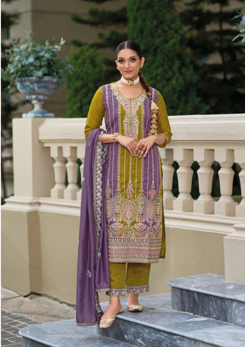 Eba Lifestyle Zaveri Shanya Silk with Embroidery work designer Suits collection