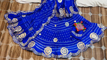 Rajasthani Traditional Bandhej Silk Hand Made Lehenga Choli