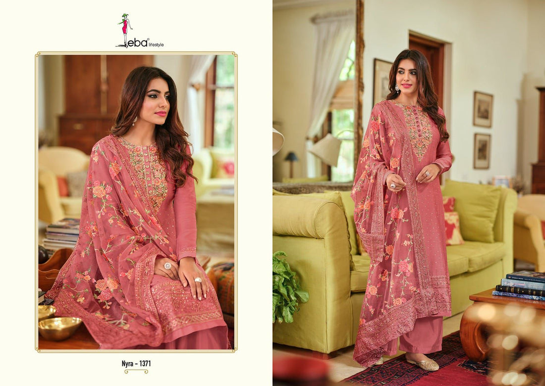 Eba Nyra Vol 3 Elegant Salwar Kameez For Women With Embroidery Work And Floral Dupatta