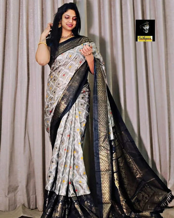 New Soft Pure Dola Silk Kalamkari Patola Digital Print Saree