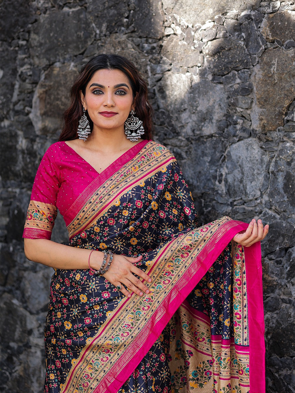 Buy Raven Black Cotton Saree online-Karagiri – Karagiri Global