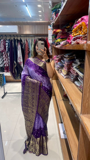 New Kanjivaram Bandhani Saree