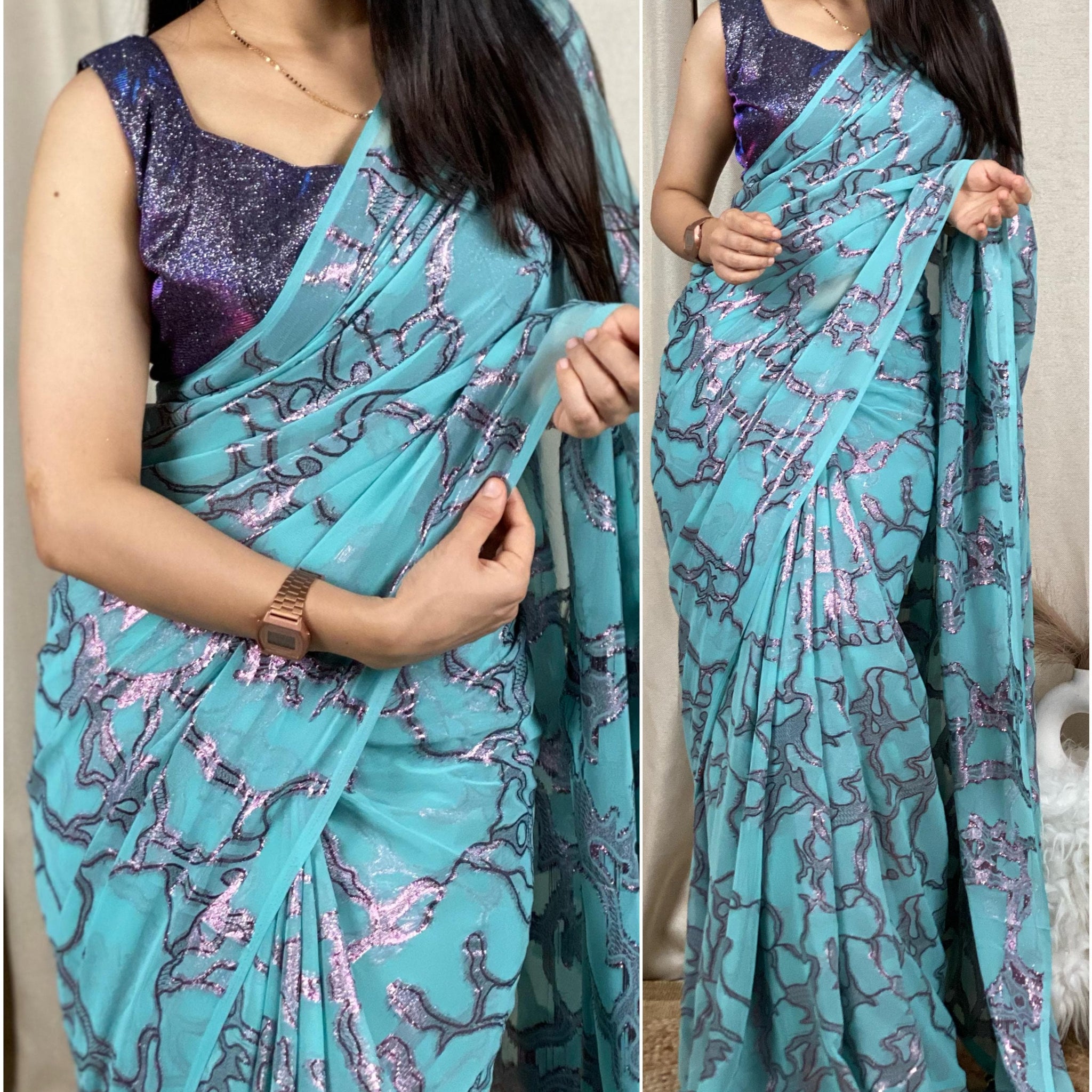 Beautiful Designer Pure Georgette Saree