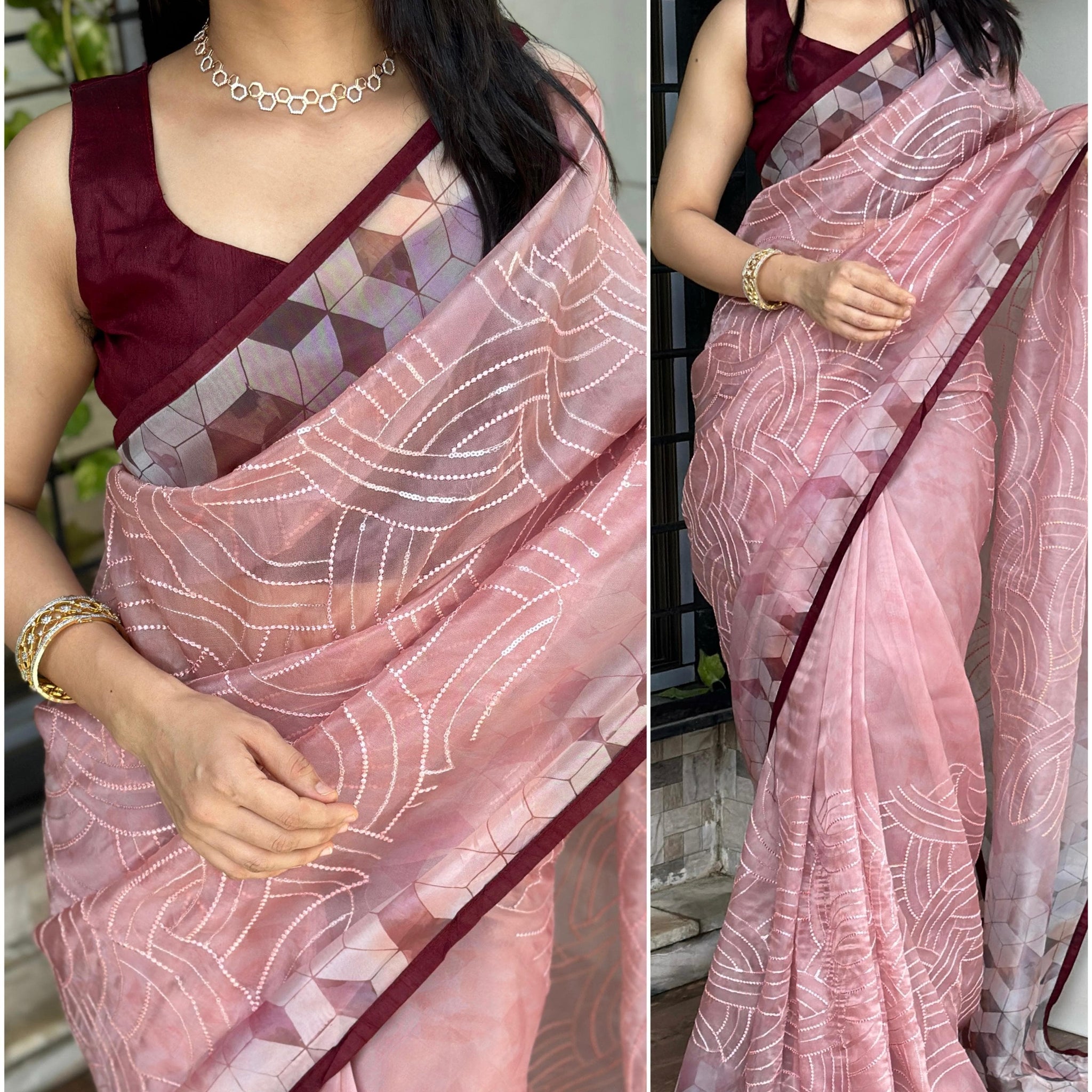 Beautiful Designer Pure Organza Saree