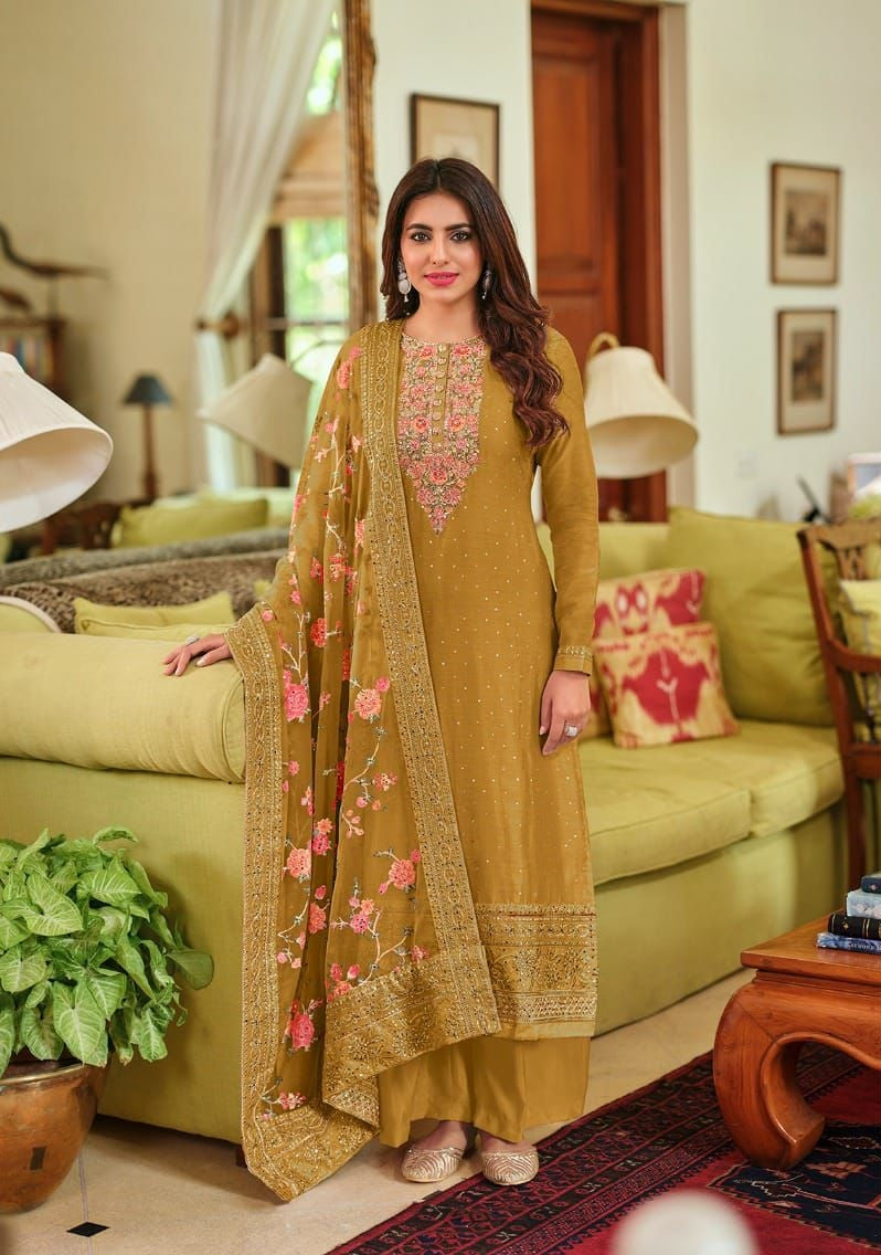 Eba Nyra Vol 3 Elegant Salwar Kameez For Women With Embroidery Work And Floral Dupatta