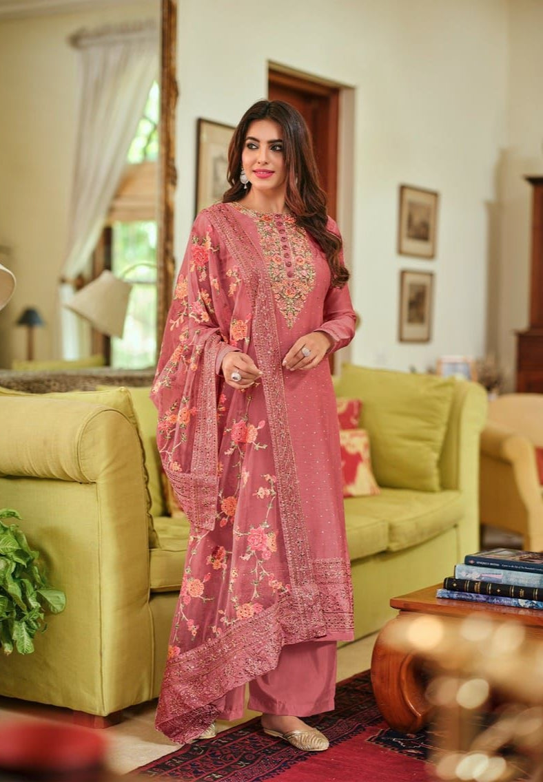 Eba Nyra Vol 3 Elegant Salwar Kameez For Women With Embroidery Work And Floral Dupatta