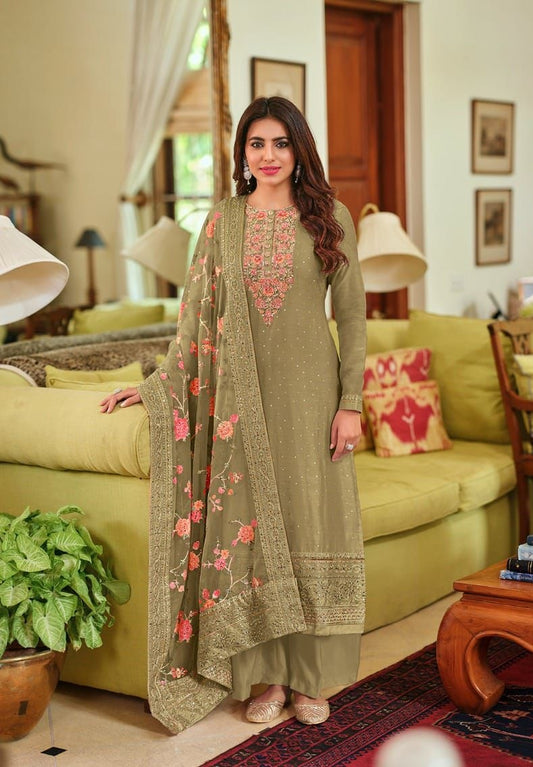 Eba Nyra Vol 3 Elegant Salwar Kameez For Women With Embroidery Work And Floral Dupatta