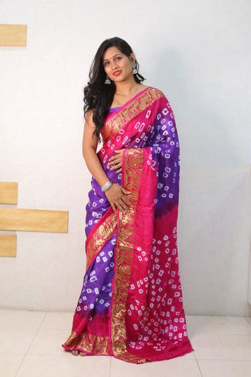 Beautiful Boutique Designer Pure Hirni Bandhej Silk Saree