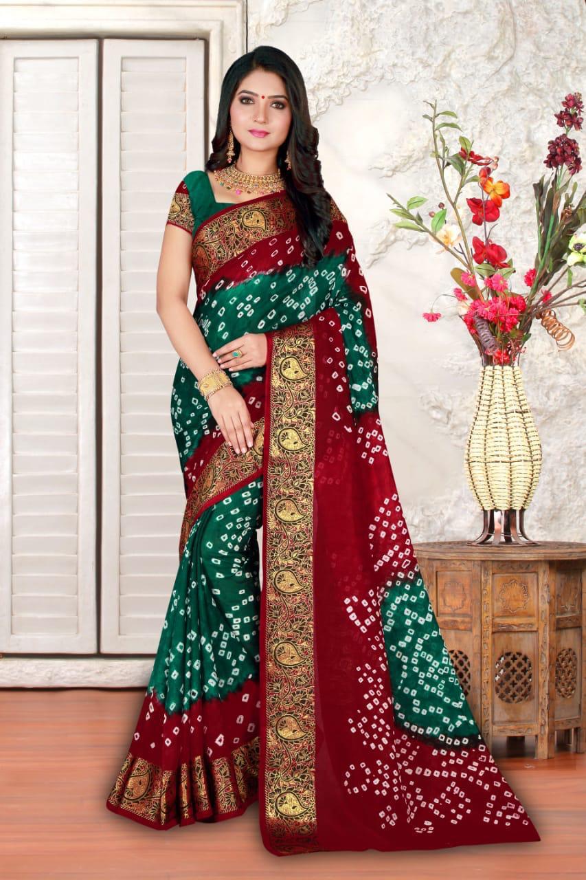 Beautiful Boutique Designer Pure Kaveri Hend Bandhej Saree