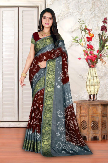 Beautiful Boutique Designer Pure Kaveri Hend Bandhej Saree