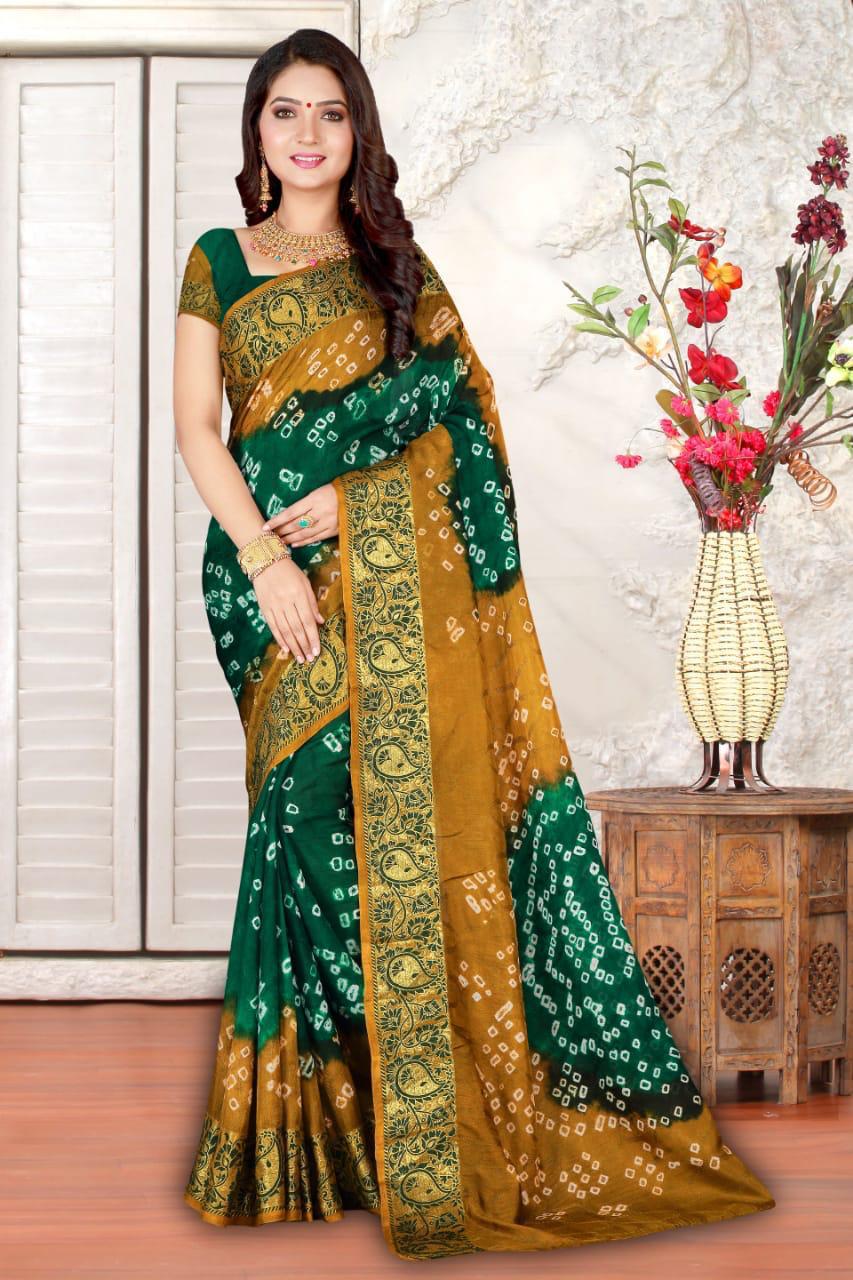 Beautiful Boutique Designer Pure Kaveri Hend Bandhej Saree