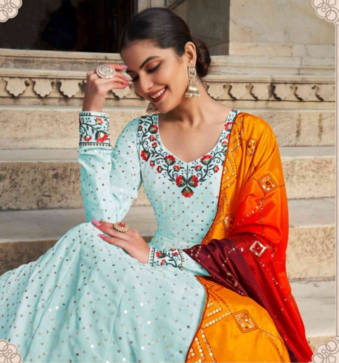 Flory Vol 30 Series 4861-4864 Fancy Anarkali Gown With Dupatta