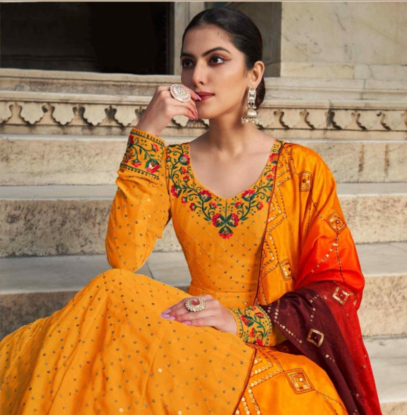 Flory Vol 30 Series 4861-4864 Fancy Anarkali Gown With Dupatta