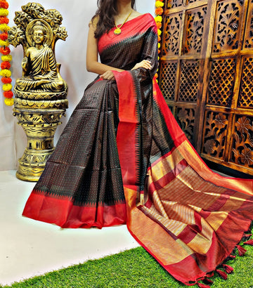 Beautiful Designer Tussar Silk Korvai Saree