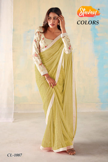 Beautiful Designer Stavan Colour Pure Georgette Saree