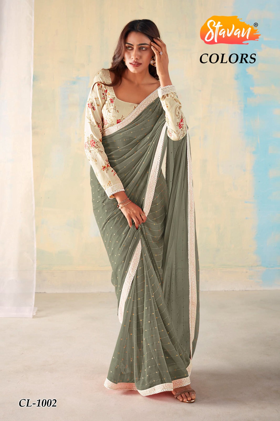 Beautiful Designer Stavan Colour Pure Georgette Saree