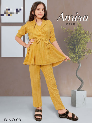 Amira Pair For Children Girl's Wear Co-Ords Set