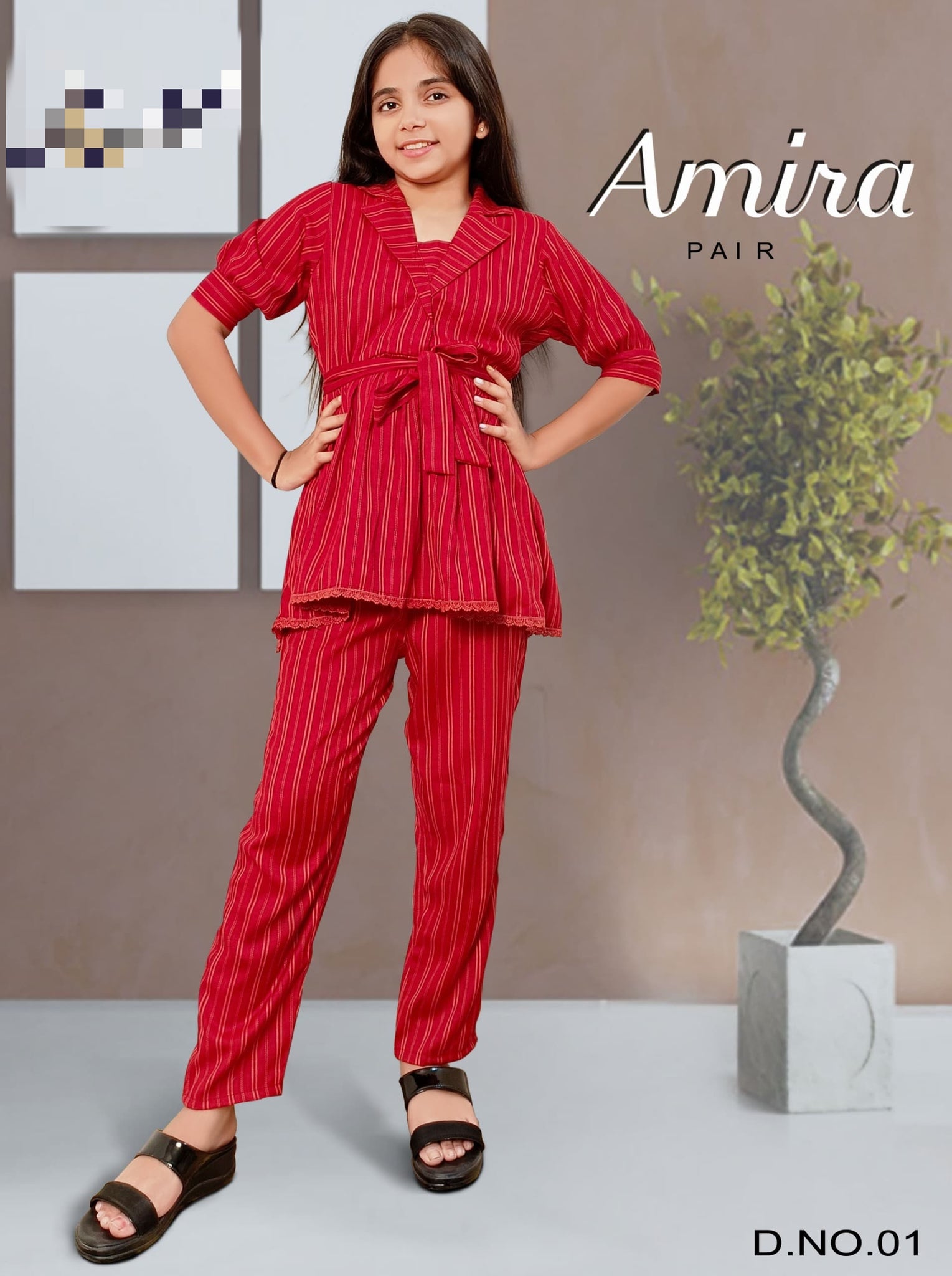 Amira Pair For Children Girl's Wear Co-Ords Set