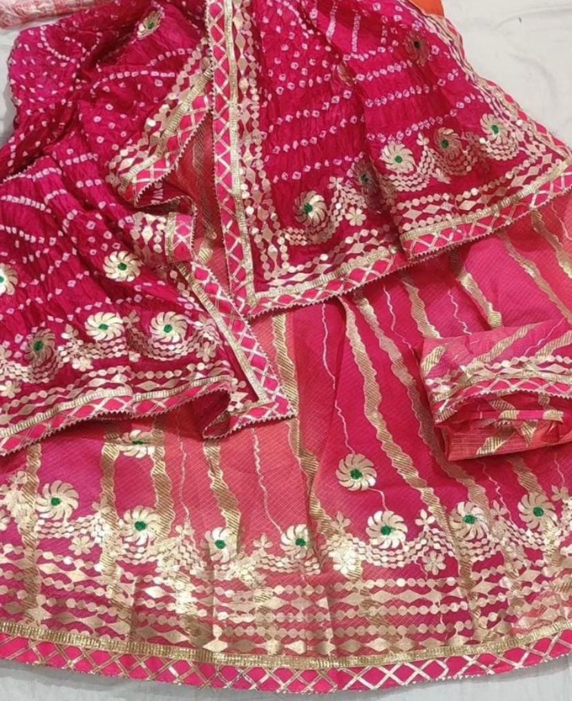 Rajasthani Traditional Kota Doriya Lehariya Lehenga Chunni