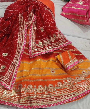 Rajasthani Traditional Kota Doriya Lehariya Lehenga Chunni