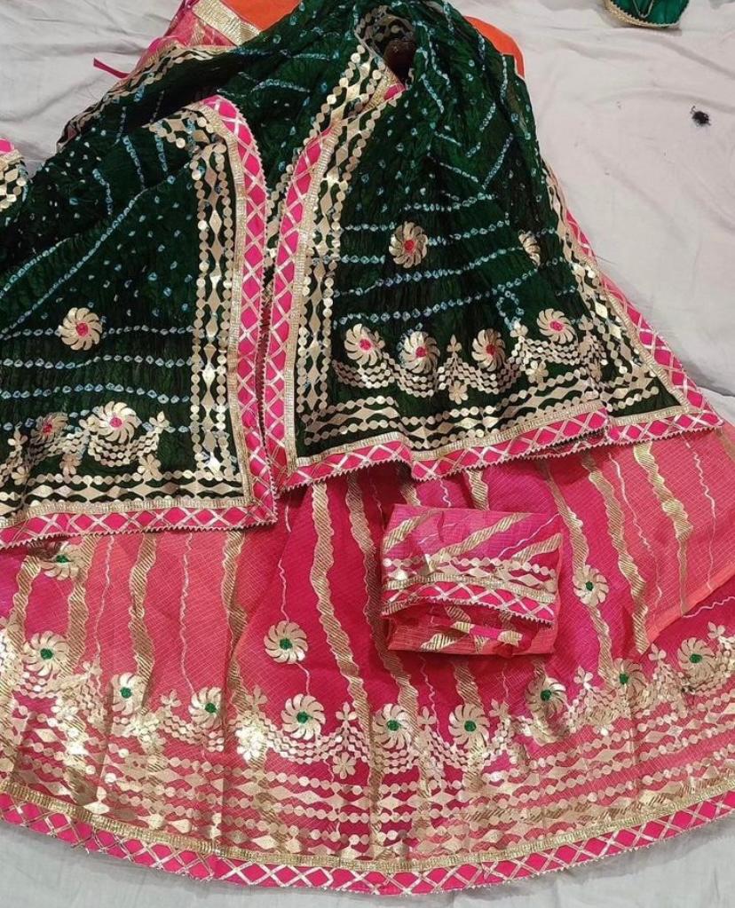 Rajasthani Traditional Kota Doriya Lehariya Lehenga Chunni