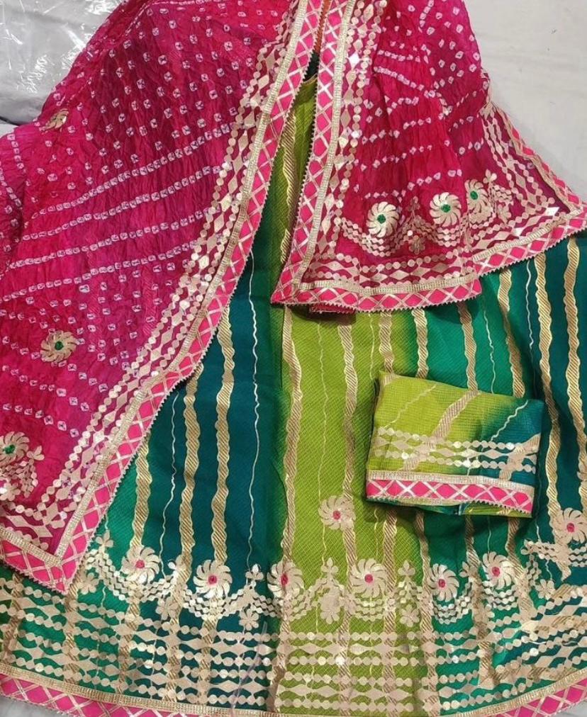 Rajasthani Traditional Kota Doriya Lehariya Lehenga Chunni