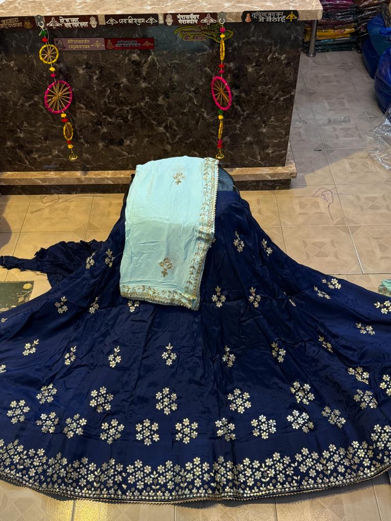 Lehenga Choli for Women Rajasthani Jaipuri Traditional Silk Lehenga With  Beautiful Kachi Gotta Patti Work Chaniya Choli - Etsy Norway