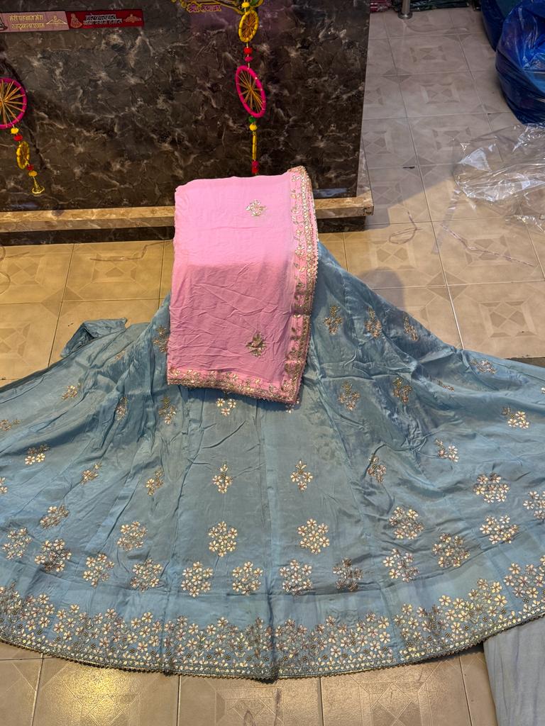 Rajasthani Traditional Pure Upara Silk Lehenga Chunni